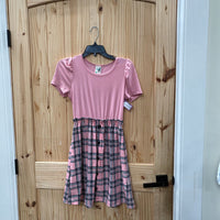 GIRLS LILY BLEU PINK/WHITE/BLK PLAID DRESS 16
