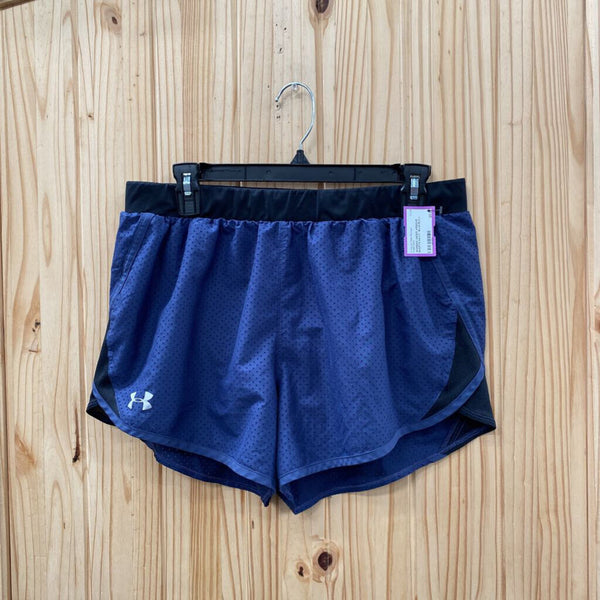 WOMENS UNDER ARMOUR SHORTS NAVY BLUE/BLK L