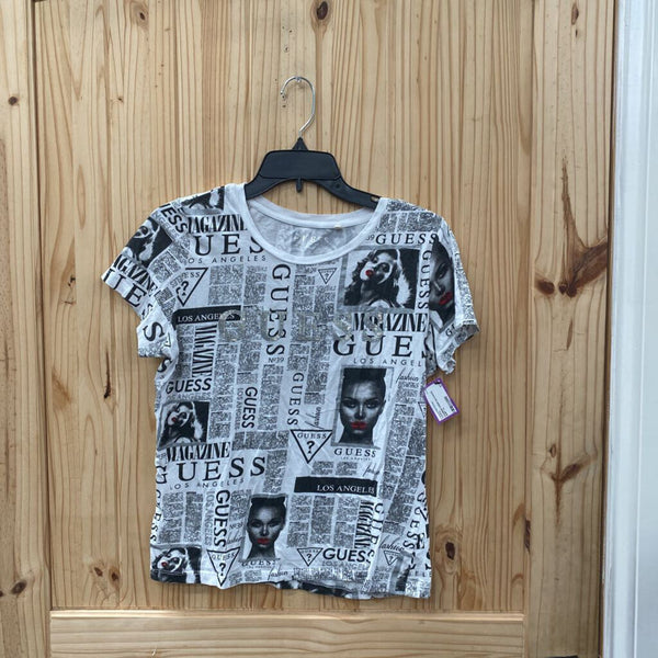 WOMENS GUESS BLK/WHITE SHIRT XL