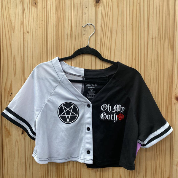 WOMENS OH MY GOTH BLK/WHITE SHIRT L