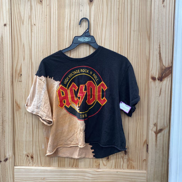 AC/DC BLK BLEACHED T-SHIRT L