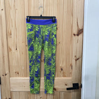 GIRLS AVIA LEGGINGS PURPLE/LIME L 10/12