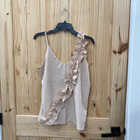 WOMENS LT MAUVE CASUAL TOP L