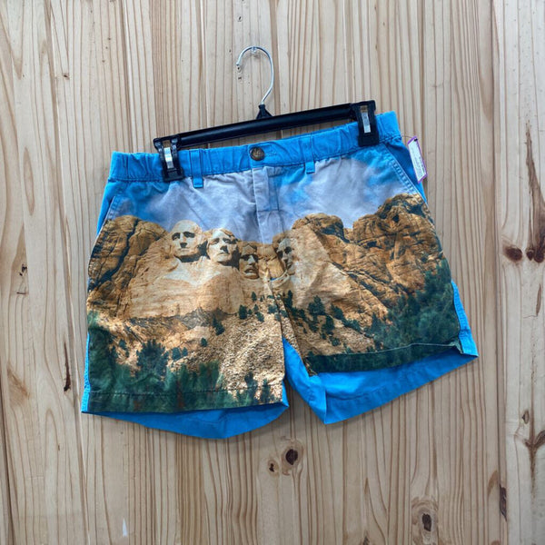 WOMENS CHUBBIES LT BLUE SHORTS W/MOUNT RUSHMORE M