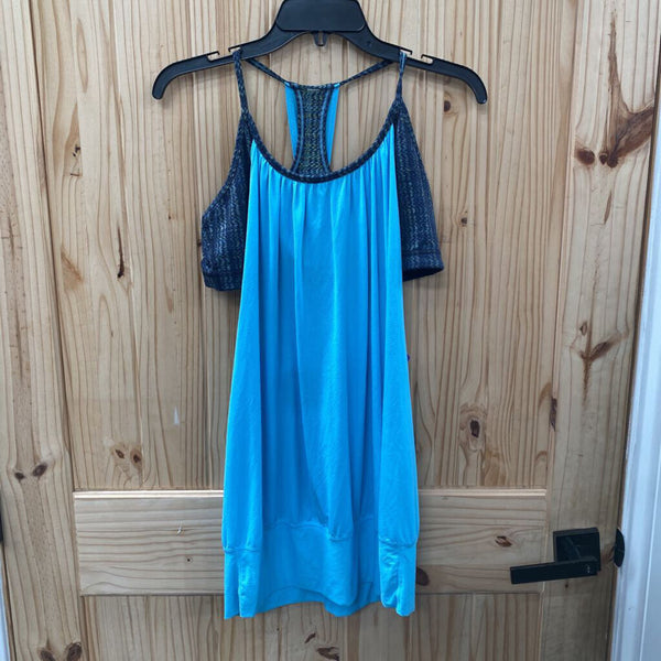 WOMENS LULULEMON LT BLUE TANK W/BUILT IN BRA XL