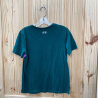 BOYS UNDER ARMOUR SHIRT DK GREEN/LIME YLG 12