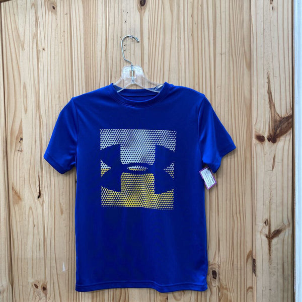 BOYS UNDER ARMOUR SHIRT ROYAL BLUE/WHITE/YELLOW YMD 10