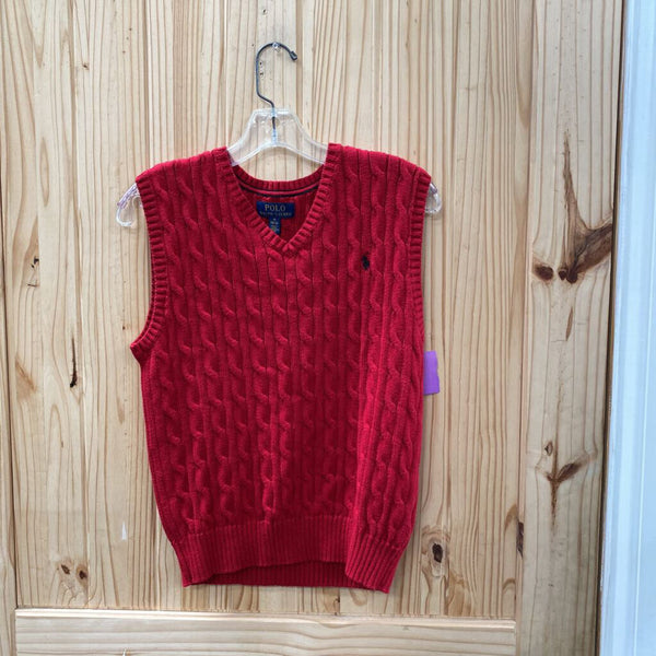 BOYS POLO RED SWEATER VEST M 10/12