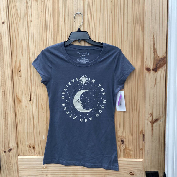 WOMENS BELIEVE IN THE STARS AND MOON BLUISH GREY SHIRT M
