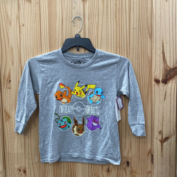 BOYS POKEMON SHIRT LS GREY S 8