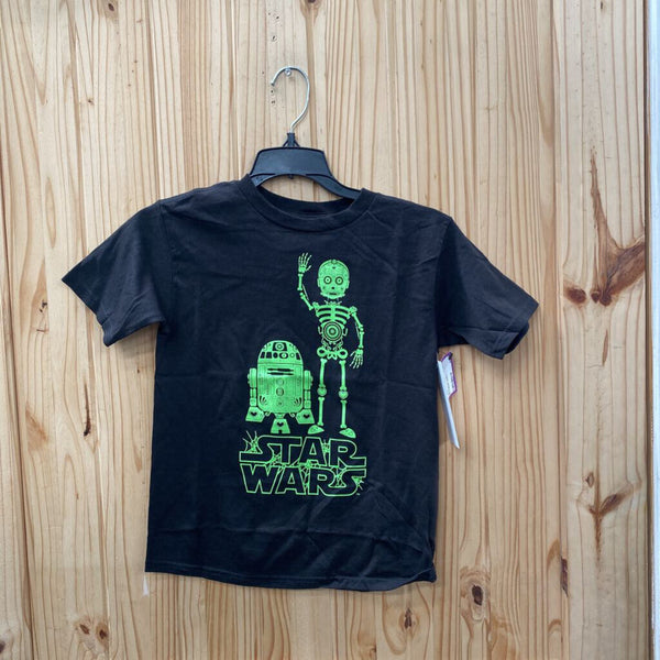 BOYS STAR WARS BLK/GREEN SHIRT 8