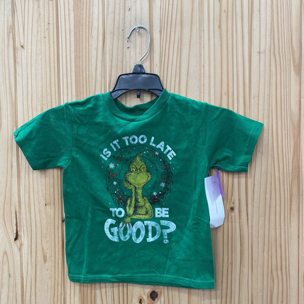 BOYS DR. SEUSS IS IT TOO LATE TO BE GOOD? GREEN SHIRT 3T
