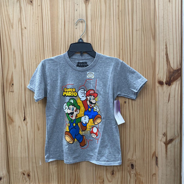 BOYS SUPER MARIO LT GREY T-SHIRT S 8