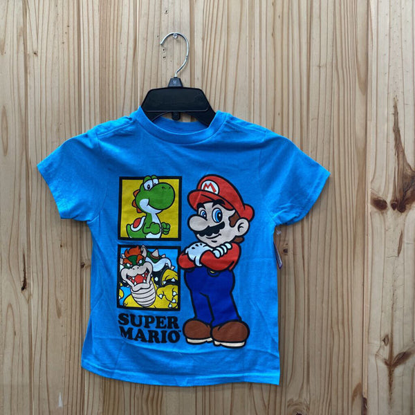 BOYS SUPER MARIO LT BLUE SHIRT XS 5