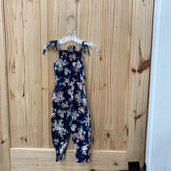 GIRLS BAILEY'S BLOSSOM NAVY BLUE FLORAL SL ROMPER 5T