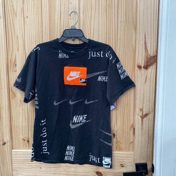 MENS NUIKE JUST DO IT BLK/ORANGE/WHITE T-SHIRT M