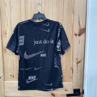 MENS NUIKE JUST DO IT BLK/ORANGE/WHITE T-SHIRT M
