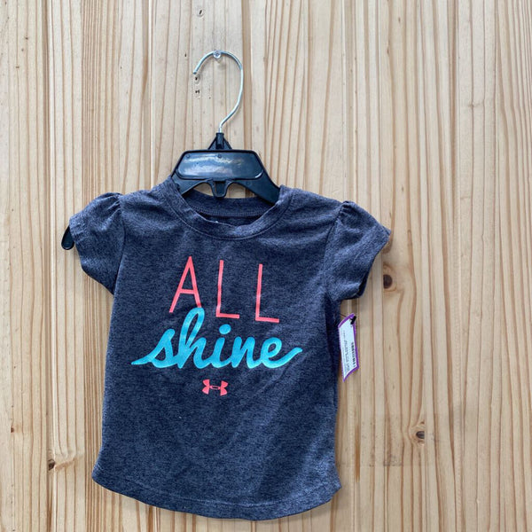 GIRLS UNDER ARMOUR GREY SHIRT ALL SHINE 12M