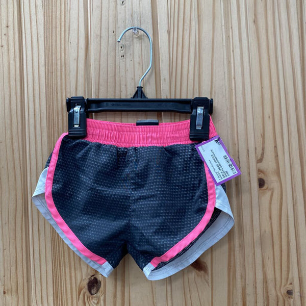 GIRLS UNDER ARMOUR SHORTS GREY/PINK/WHITE 3/6M