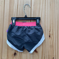 GIRLS UNDER ARMOUR SHORTS GREY/PINK/WHITE 3/6M