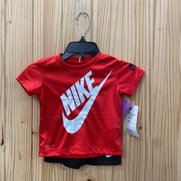 BOYS NIKE 2PC SET RED/WHITE/BLK 18M NWT