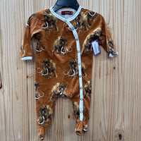 BOYS MILKBARN SLEEPER BROWN W/MAMMAL 0/3M