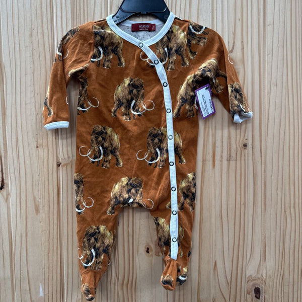 BOYS MILKBARN SLEEPER BROWN W/MAMMAL 0/3M