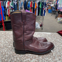 MENS JUSTIN ROPERS BOOTS SIZE 9 DK WINE