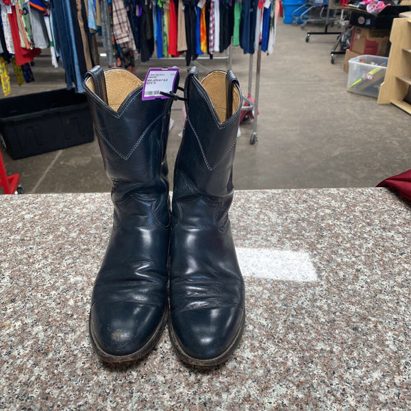 MENS JUSTIN NAVY BLUE BOOTS 8.5