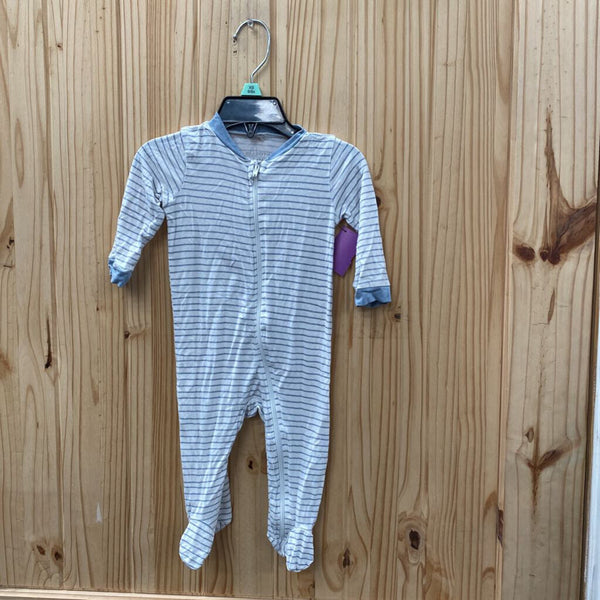 BOYS MILKBERRY SLEEPER TEAL/WHITE STRIPE 3/6M