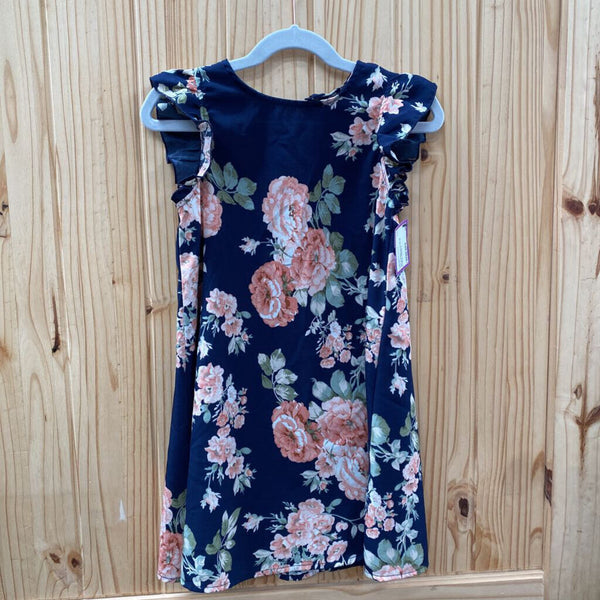 GIRLS SHEIN NAVY BLUE FLORAL DRESS 5