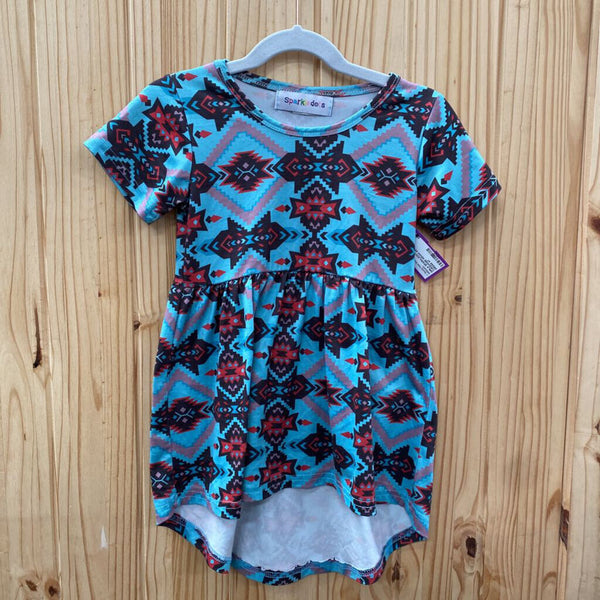 GIRLS SPARKLEDOTS TURQUOISE INDIAN ART DRESS 4T