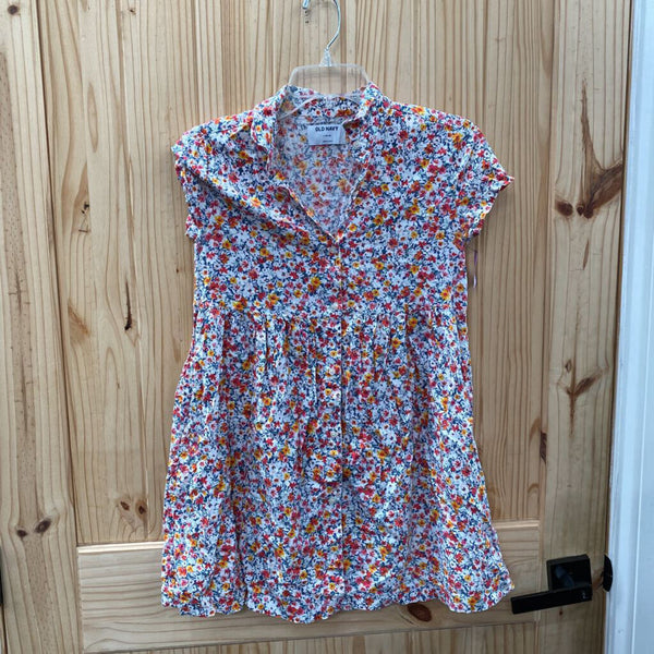 GIRLS OLD NAVY WHITE FLORAL DRESS L 10/12