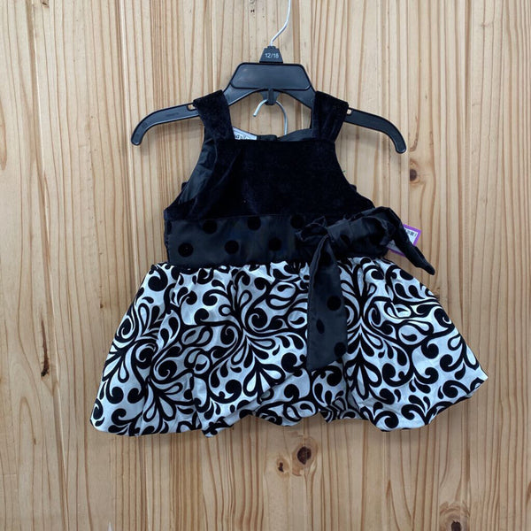GIRLS MUDPIE 2PC SET BLK/WHITE VELOUR SET 0/6M
