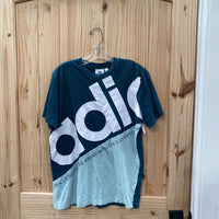 MENS ADIDAS T-SHIRT DK TEAL/WHITE M