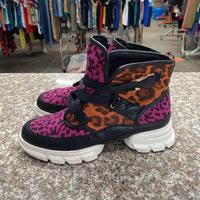 WOMENS SHOE DAZZLE LEOPARD/PURPLE SNEAKER S7.5