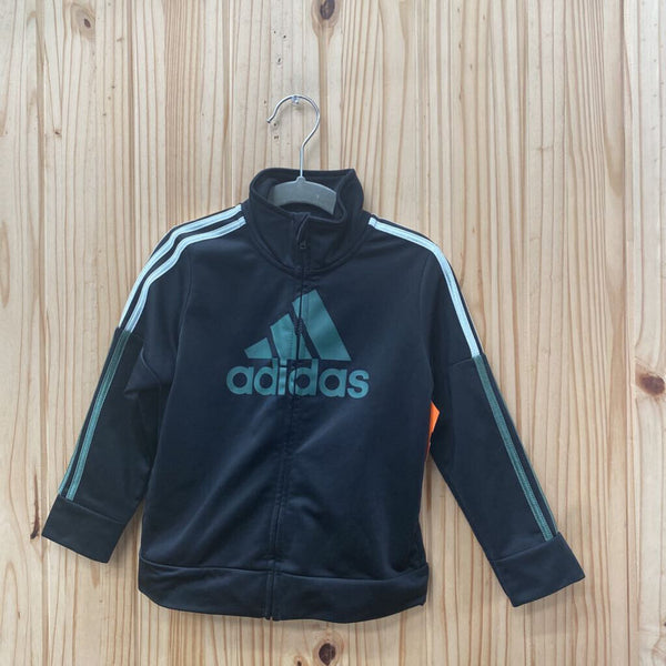 BOYS ADIDAS JACKET BLK/WHITE/OLIVE GREEN 24M