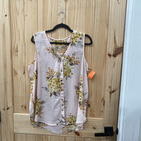 WOMENS MAURICES SL TOP PINK/YELLOW XL