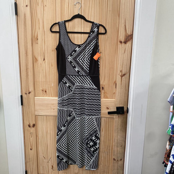 WOMENS DONNA RICCO BLK/WHITE SL DRESS 12