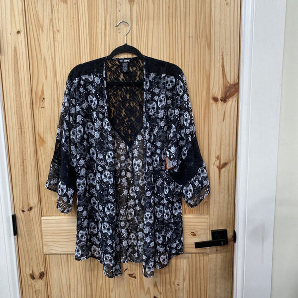 WOMENS HOT TOPIC BLK/WHIET W/SKULLS XXL