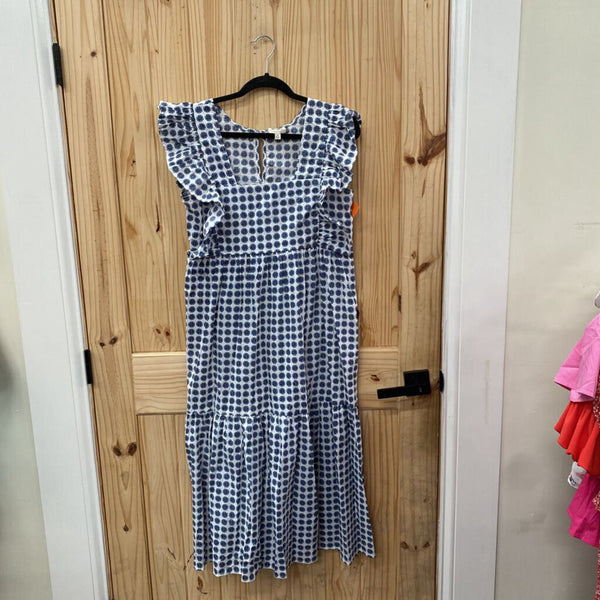 WOMENS BIBII NAVY BLUE/WHIET DRESS M