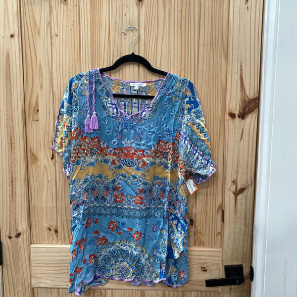WOMENS KYLA PAISLEY DESIGN MULTI COLOR TOP L