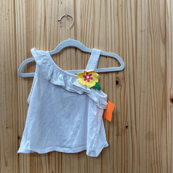GIRLS RARE TOO WHITE SHIRT W/FLOWER 6X