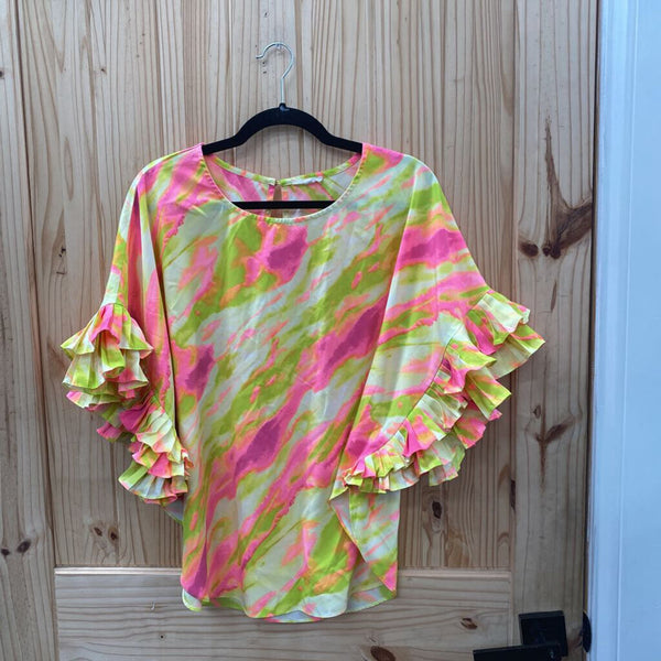 WOMENS JODIFL CASUAL TOP LIME/HOT PINK/YELLOW S
