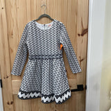 GIRLS GIANNI BINE BLK/WHITE CASUAL DRESS 16