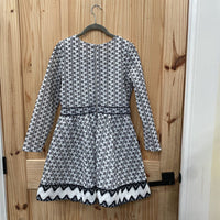 GIRLS GIANNI BINE BLK/WHITE CASUAL DRESS 16