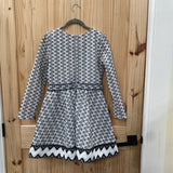 GIRLS GIANNI BINE BLK/WHITE CASUAL DRESS 16