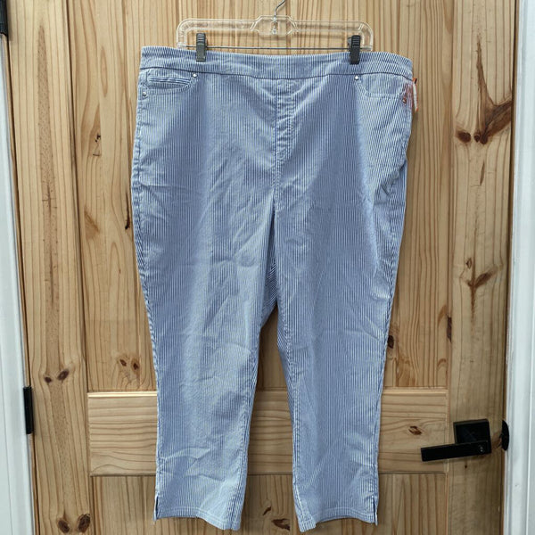 WOMENS MARIO SERRANI LINEN/WHITE STRIPE PANTS XXL