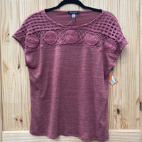 WOMENS CABLE & GAUGE WINE CASUAL TOP M