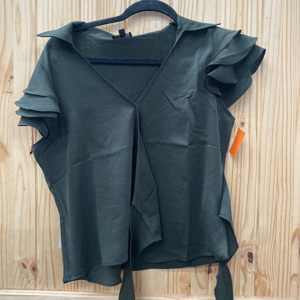 WOMENS MICHEL DK GREEN CASUAL TOP M